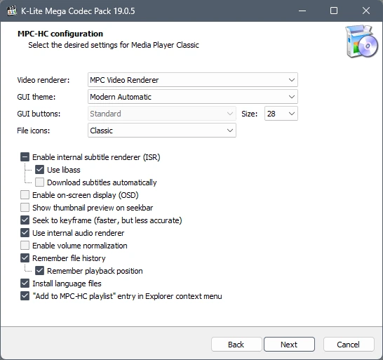 K-Lite Codec Pack 19.0.5 Mega/Full/Standard/Basic — изображение 2