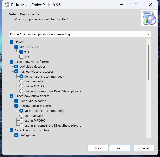 Пакет кодеков K-Lite Codec Pack 19.6.6 Mega/Full/Standard/Basic — изображение 2