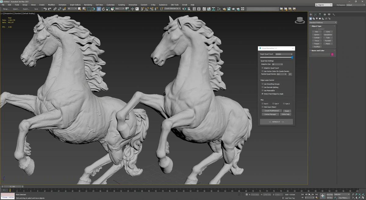 Плагин для ретопологии Exoside QuadRemesher 1.2.1 for 3ds Max — изображение 2