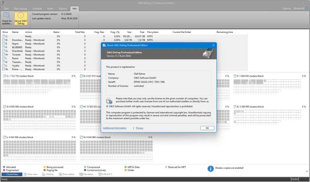 Повышение производительности жестких дисков O&O Defrag Professional 31.2 Build 26042 — изображение 3