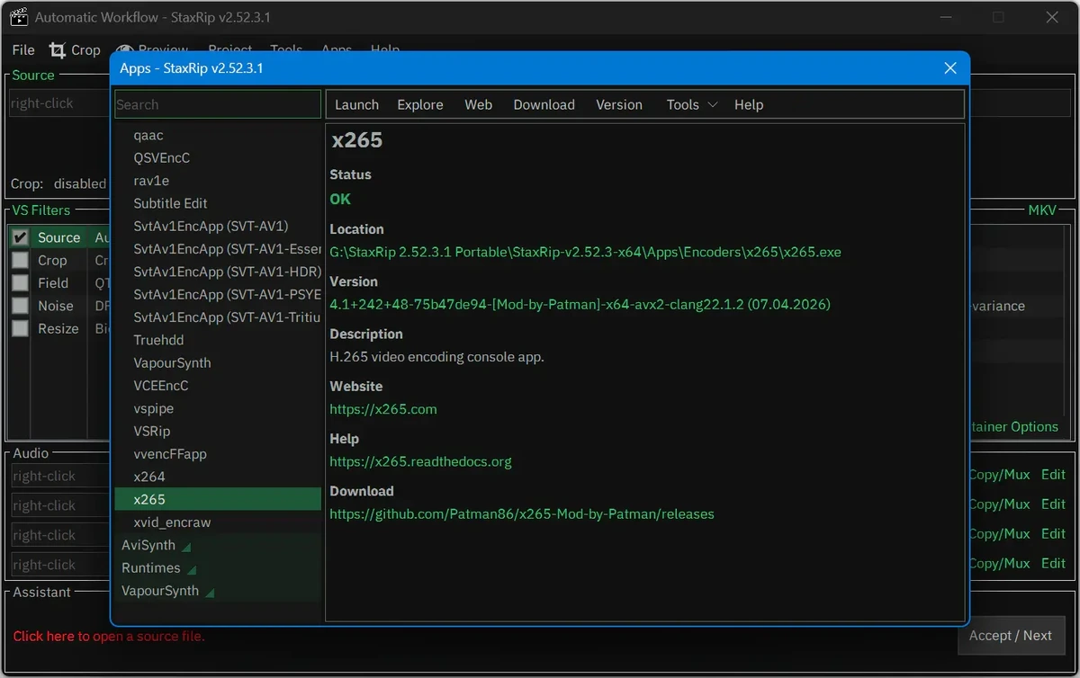 Преобразование видео StaxRip 2.52.3.1 Portable — изображение 3