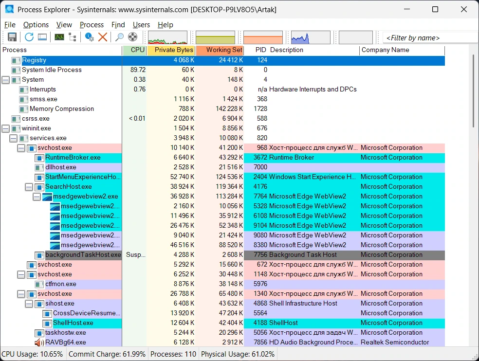 Process Explorer 17.12 Portable — изображение 3