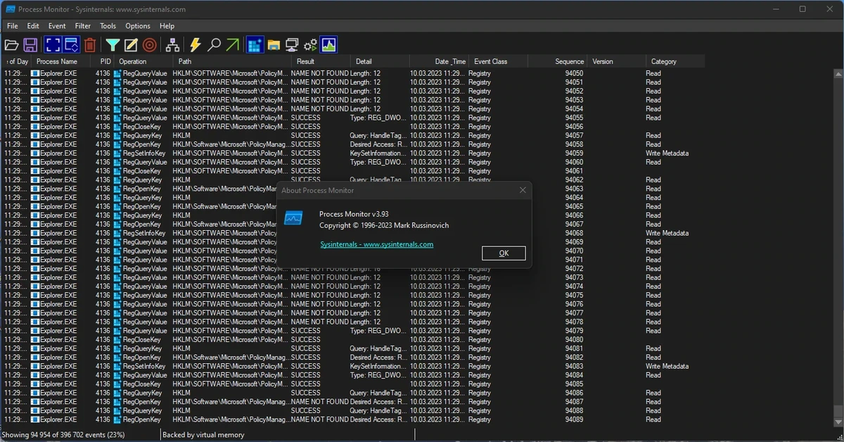 Процессы Windows в реальном времени - Process Monitor 3.93 — изображение 3
