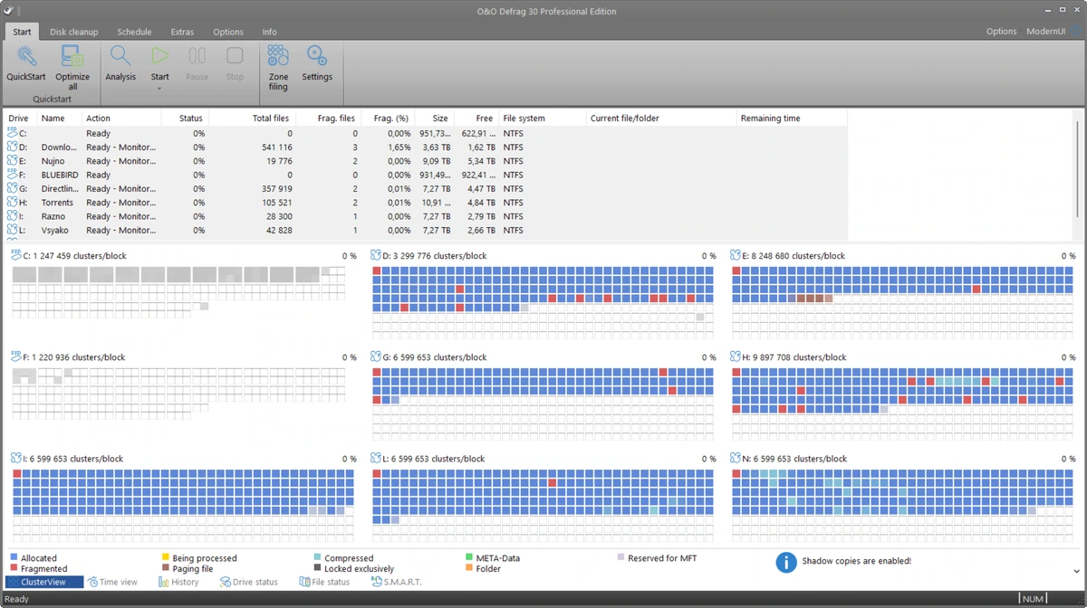 Программа дефрагментации дисков O&O Defrag Professional 30.0 Build 1056 — изображение 3
