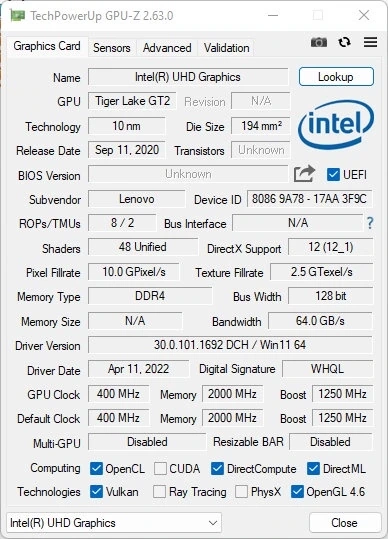 Просмотр характеристик видеокарты GPU-Z 2.63 Английская версия — изображение 3