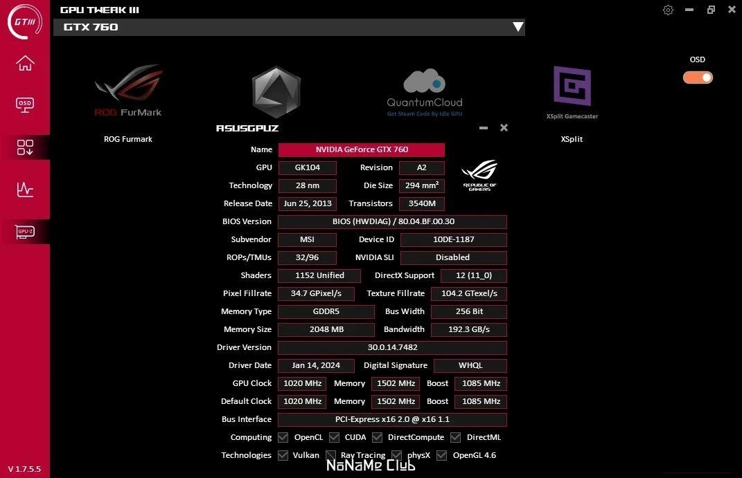 ASUS GPU Tweak III 1.7.5.5 — изображение 3