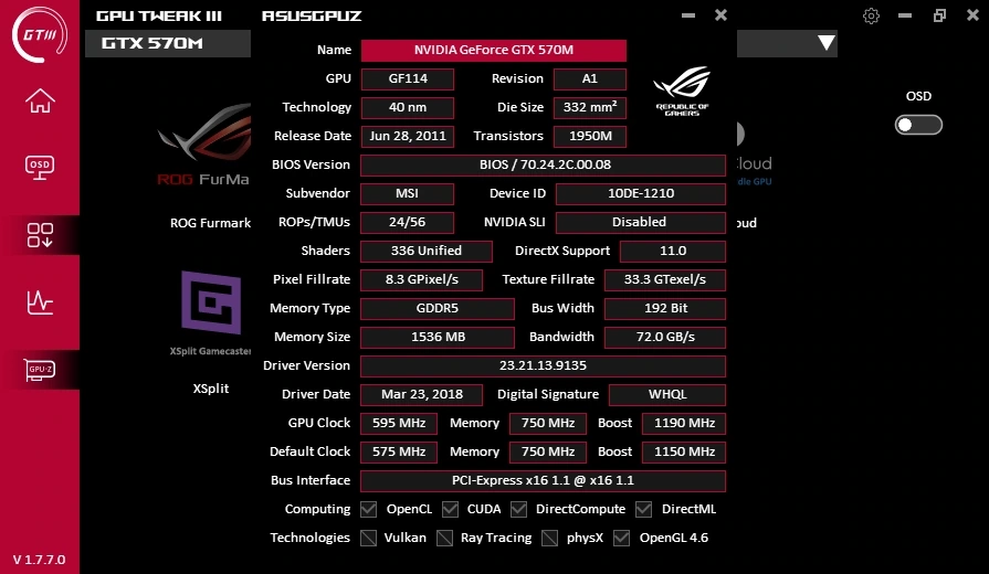 ASUS GPU Tweak III 1.7.7.0 — изображение 3