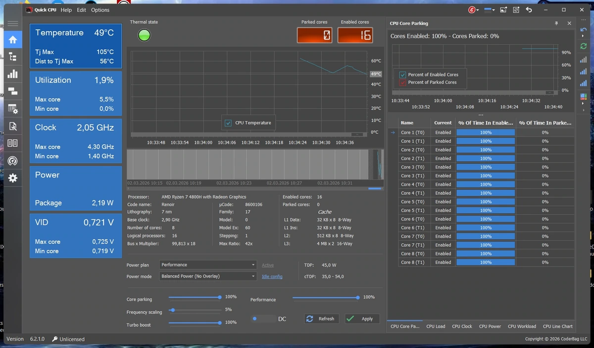 Quick CPU 6.2.1.0 — изображение 3