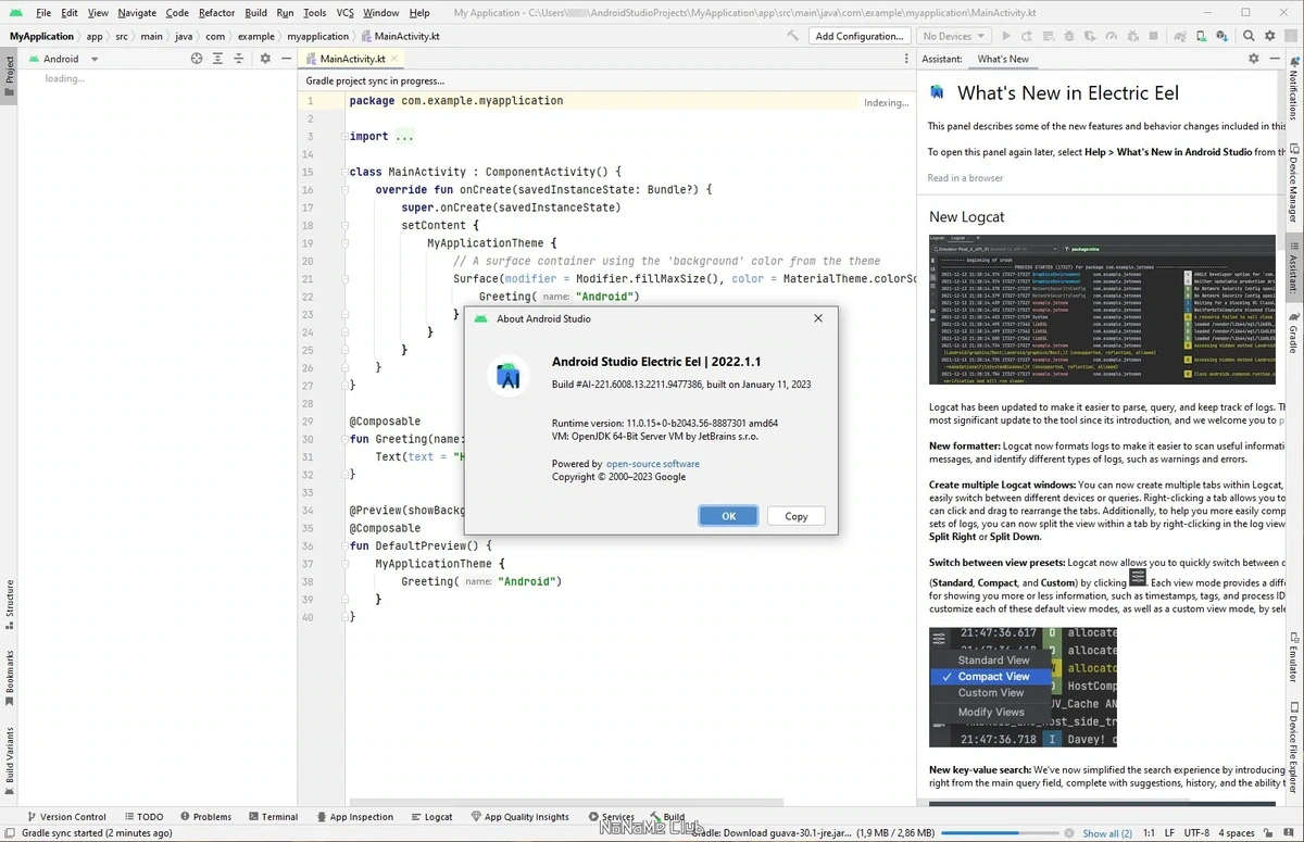 Разработка Андроид приложений - Android Studio Electric Eel 2022.1.1 Build #AI-221.6008.13.2211.9477386 + Portable — изображение 3