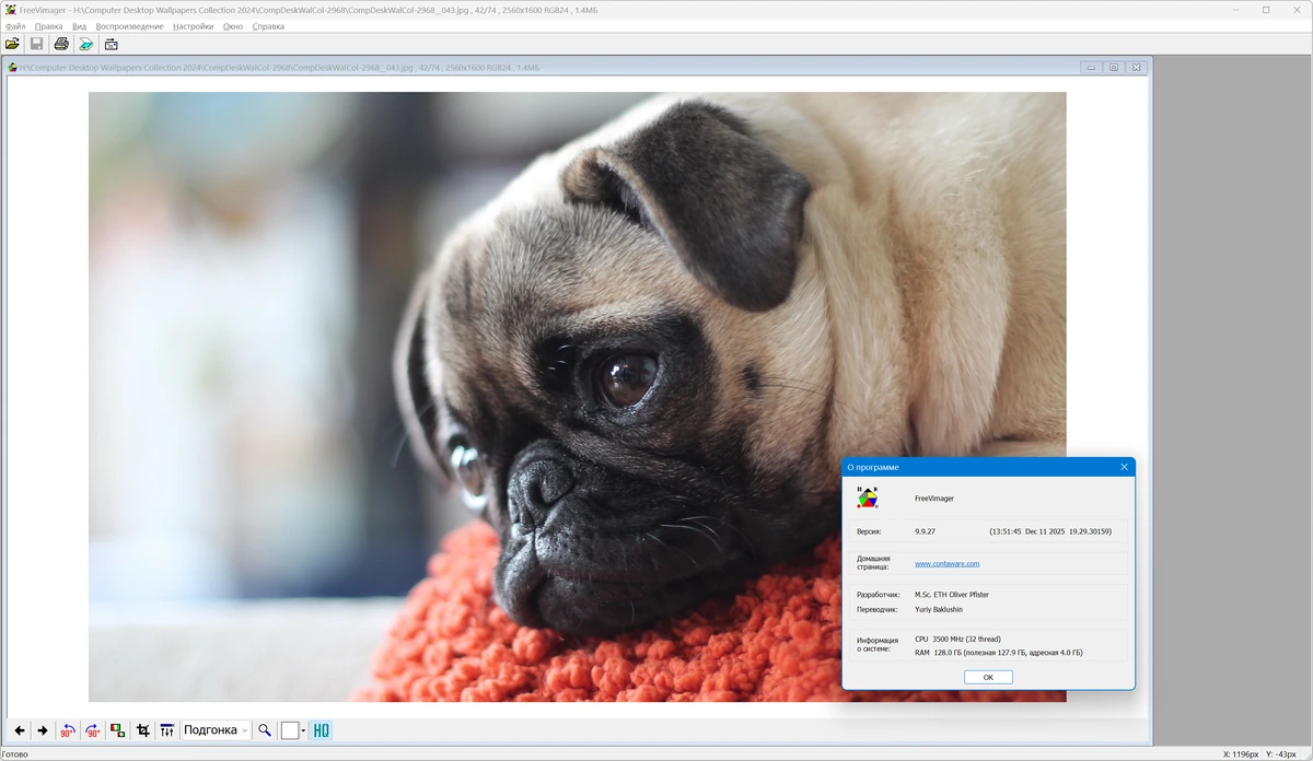 Редактор изображений для Windows FreeVimager 9.9.27 + Portable — изображение 3