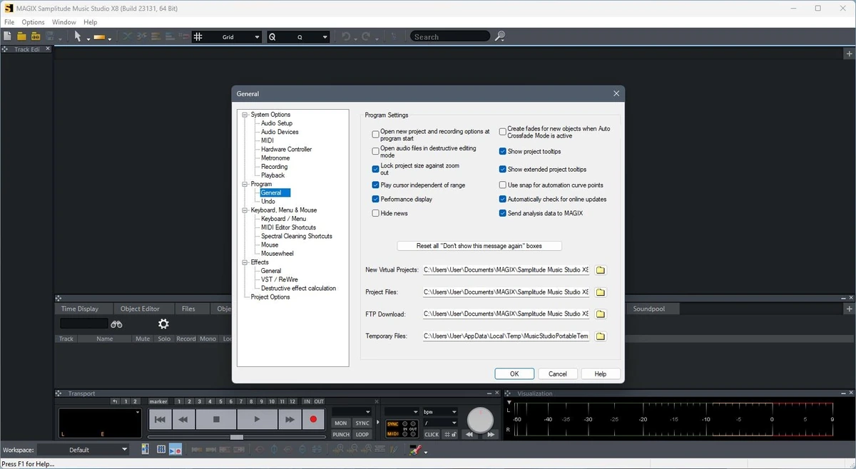Аудиопроизводство MAGIX Samplitude Music Studio X8 19.0.3.23131 (x64) Portable by 7997 — изображение 3