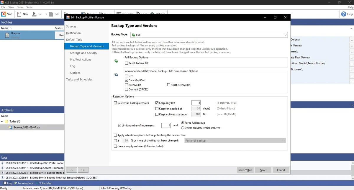 Резервное копирование - KLS Backup 2021 Professional 11.0.2.1 — изображение 3