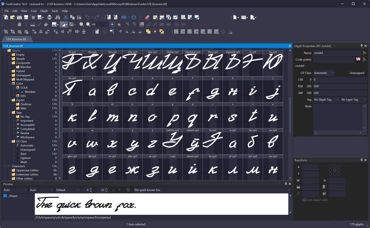 Создание шрифтов High-Logic FontCreator 16.0.0.3070 — изображение 3