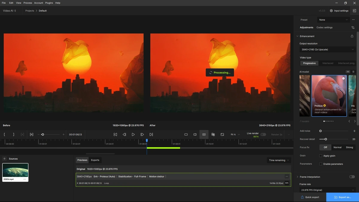 Редактор видео Topaz Video AI 5.3.5 — изображение 3