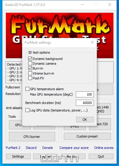 Стресс тест для видеокарты - FurMark 1.37.0 — изображение 3