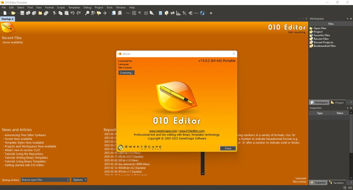 HEX редактор SweetScape 010 Editor 15.0.2 + Portable — изображение 3