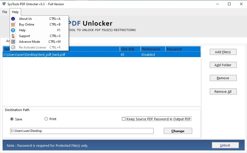 SysTools PDF Unlocker 5.3.0.0 — изображение 3