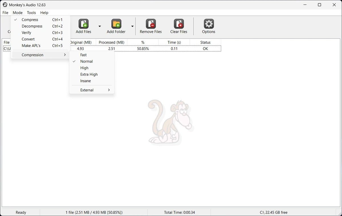 Сжатие аудио Monkeys Audio 12.67 — изображение 3