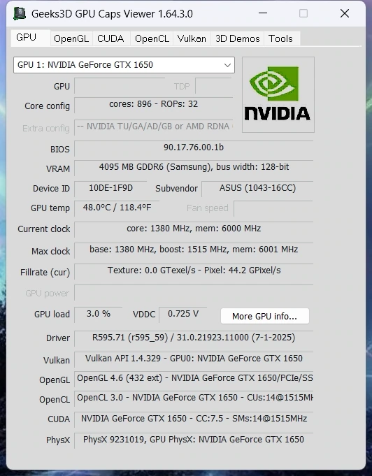 GPU Caps Viewer 1.64.3.0 Portable — изображение 3