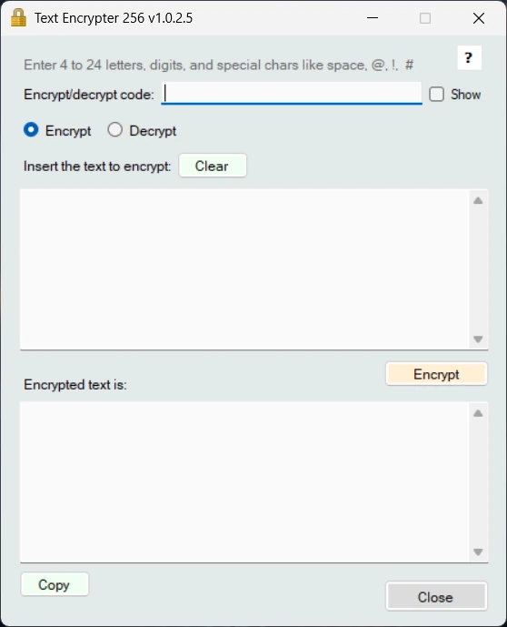 Text Encrypter 256 1.0.2.5 Portable — изображение 3