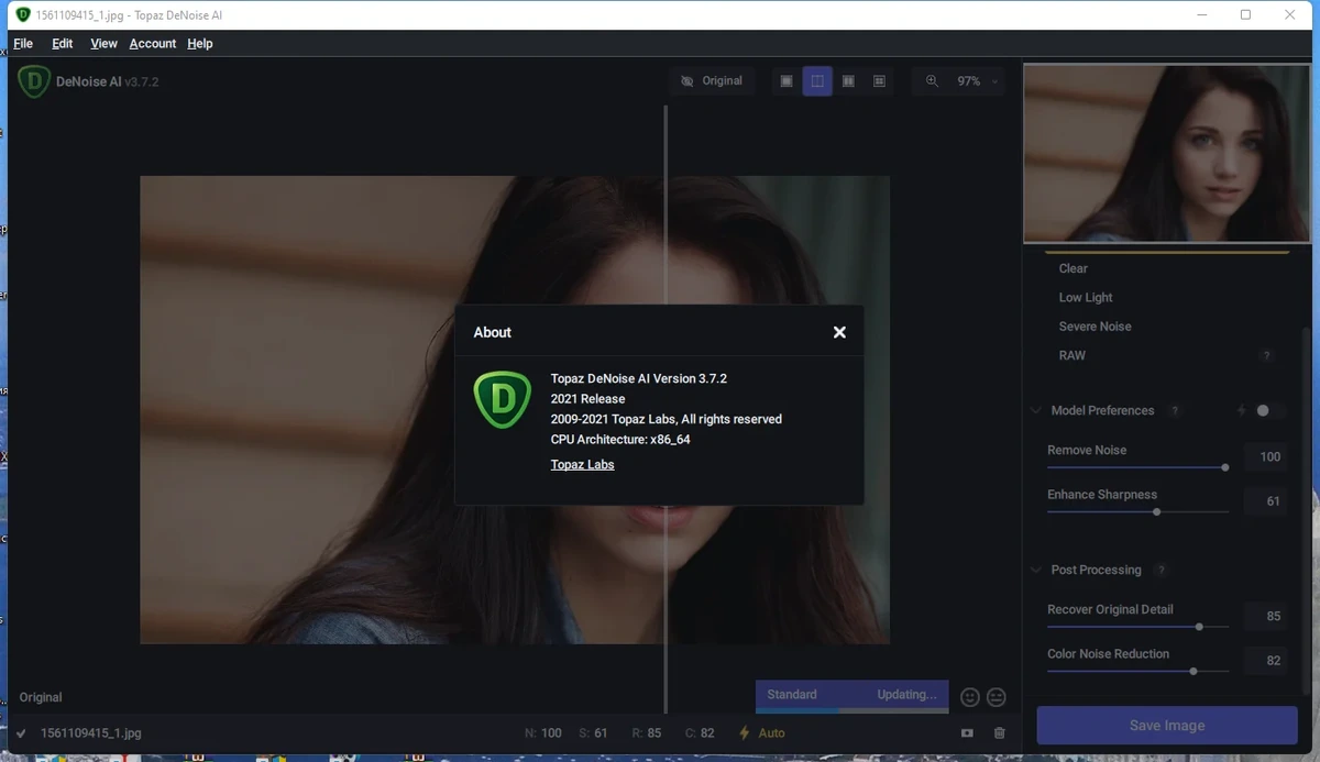 Topaz DeNoise AI улучшение четкости фото 3.7.2 (x64) Portable by 7997 — изображение 3