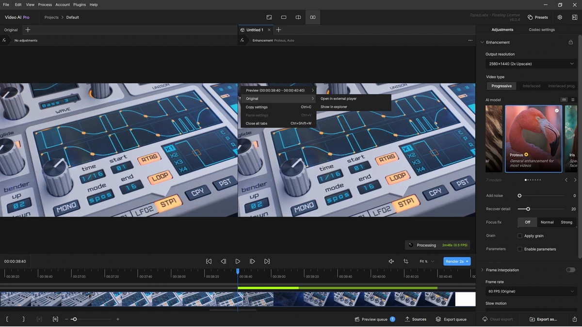 Topaz Video AI умное увеличение видео Pro 6.0.4 — изображение 3