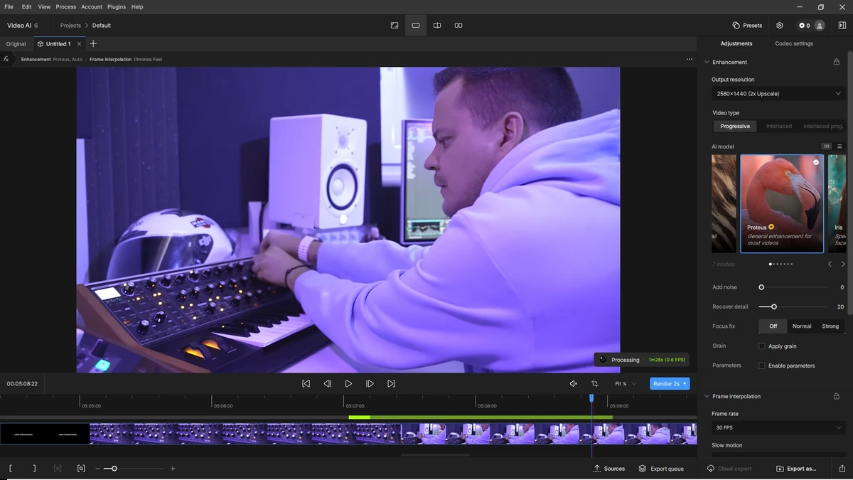 Точное увеличение видео Topaz Video AI 6.0.3 (x64) by KpoJIuK — изображение 3