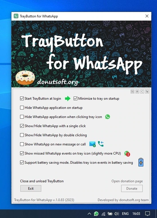 TrayButton for WhatsApp 1.0.83 — изображение 3
