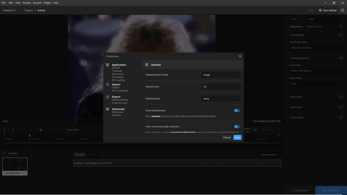 Улучшение качества видео Topaz Video AI 5.4.0 (x64) RePack by KpoJIuK — изображение 3