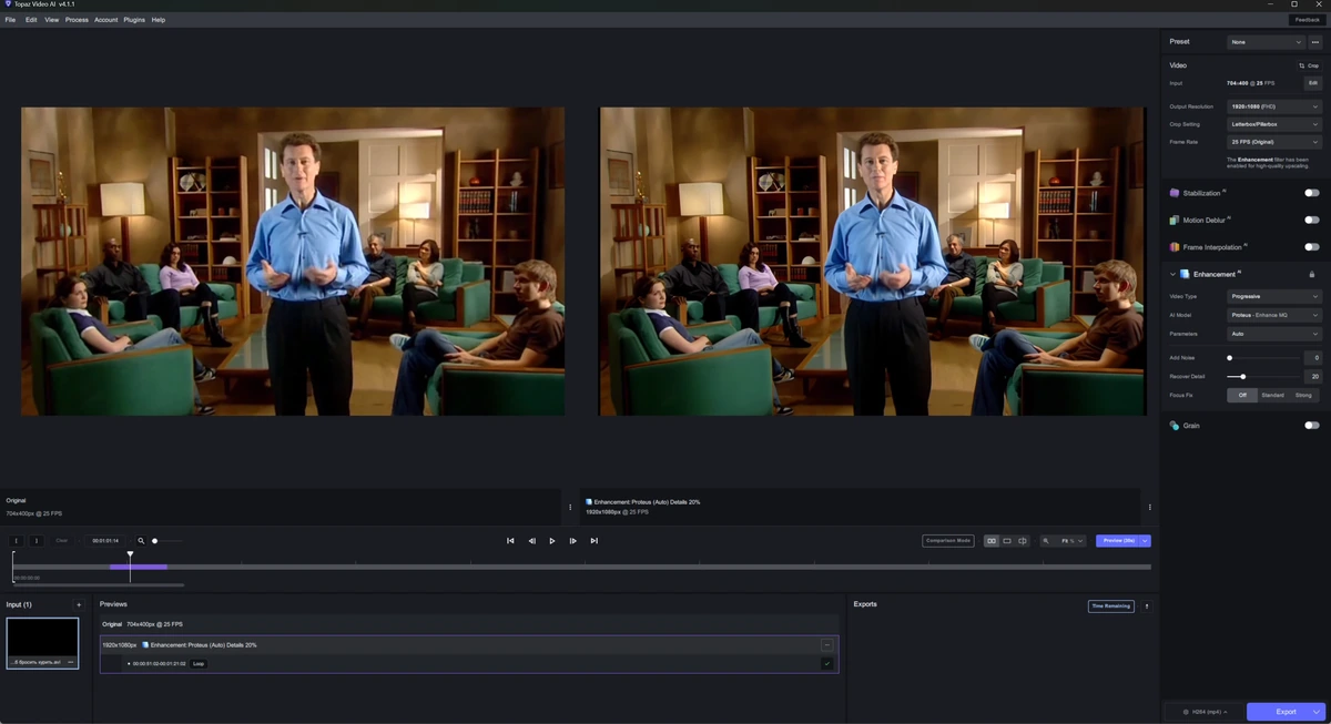 Улучшение видео Topaz Video AI 4.1.1 Repack + Portable by elchupacabra — изображение 3