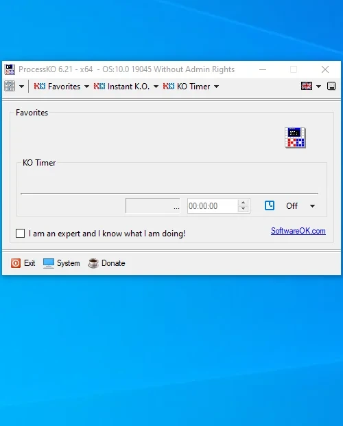 Управление Windows процессами ProcessKO 6.21 Portable — изображение 3