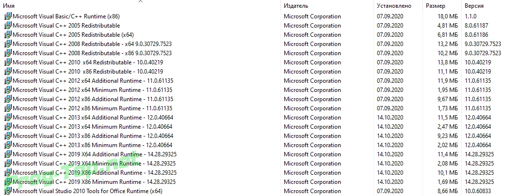 Установщик библиотек Windows - Microsoft Visual C++ 14.28.29325.2 Runtimes AIO (x86-x64) Repack by @ricktendo64 — изображение 3