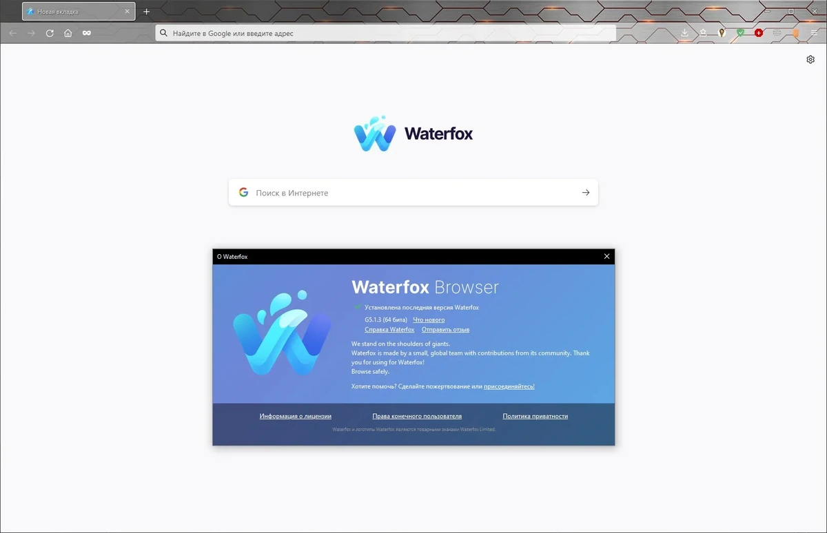 Веб браузер - Waterfox Current G5.1.3 — изображение 3
