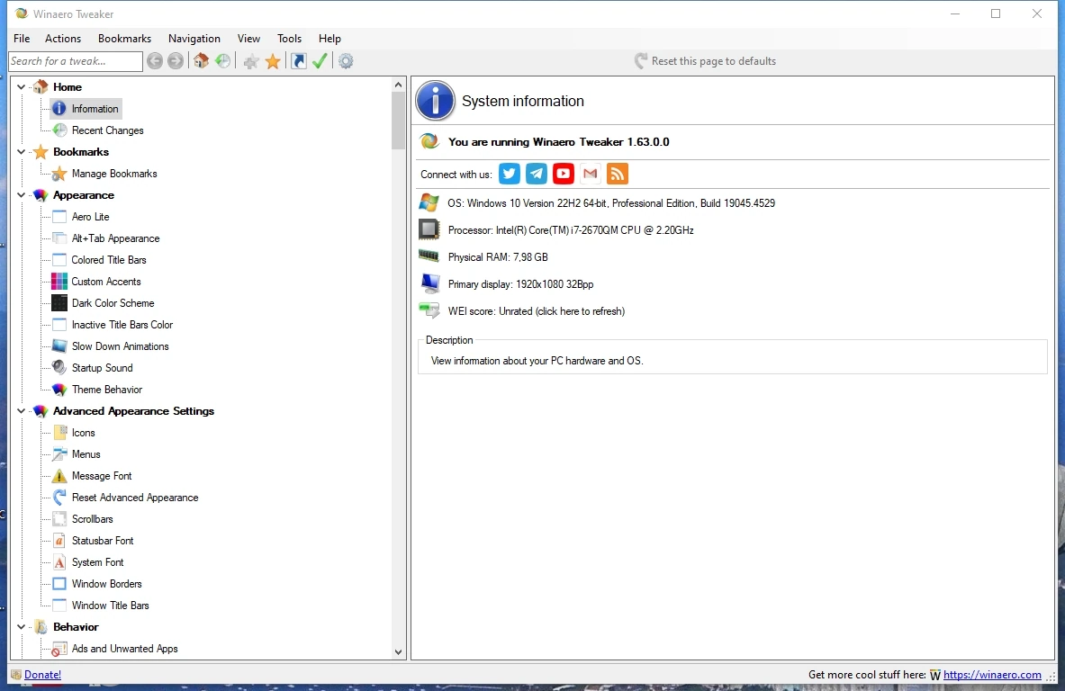 Winaero Tweaker 1.63.0.0 + Portable — изображение 3