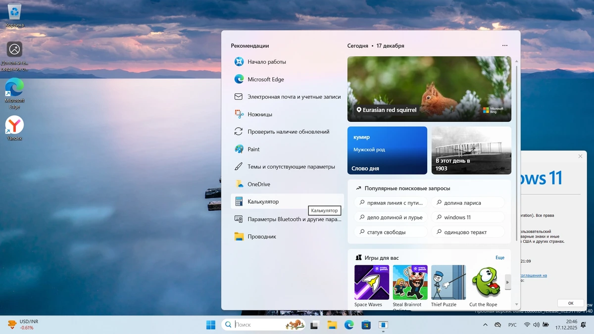 Windows 11 Pro 26H1 Build 28020.1362 Canary — изображение 3