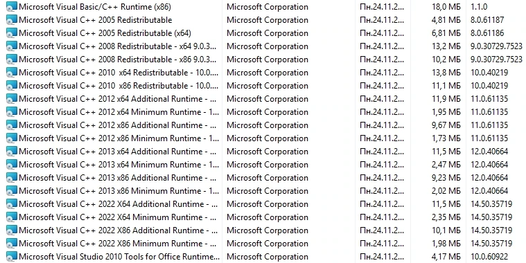 Библиотеки Windows Microsoft Visual C++ Runtimes AIO v0.103.0 x86-x64 by abbodi1406 — изображение 3