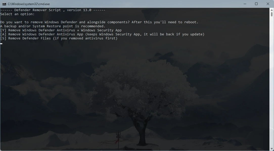 Блокировка Windows защитника Defender Remover Portable 13.0 — изображение 3