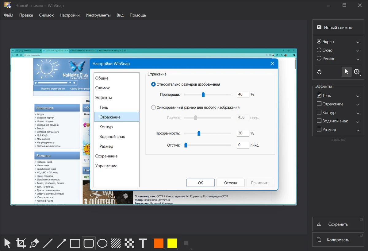 Быстрый скриншот с экрана WinSnap 6.2.3 — изображение 3