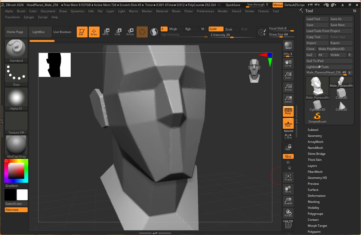 Цифровая скульптура в 3D ZBrush 2026.0 — изображение 3