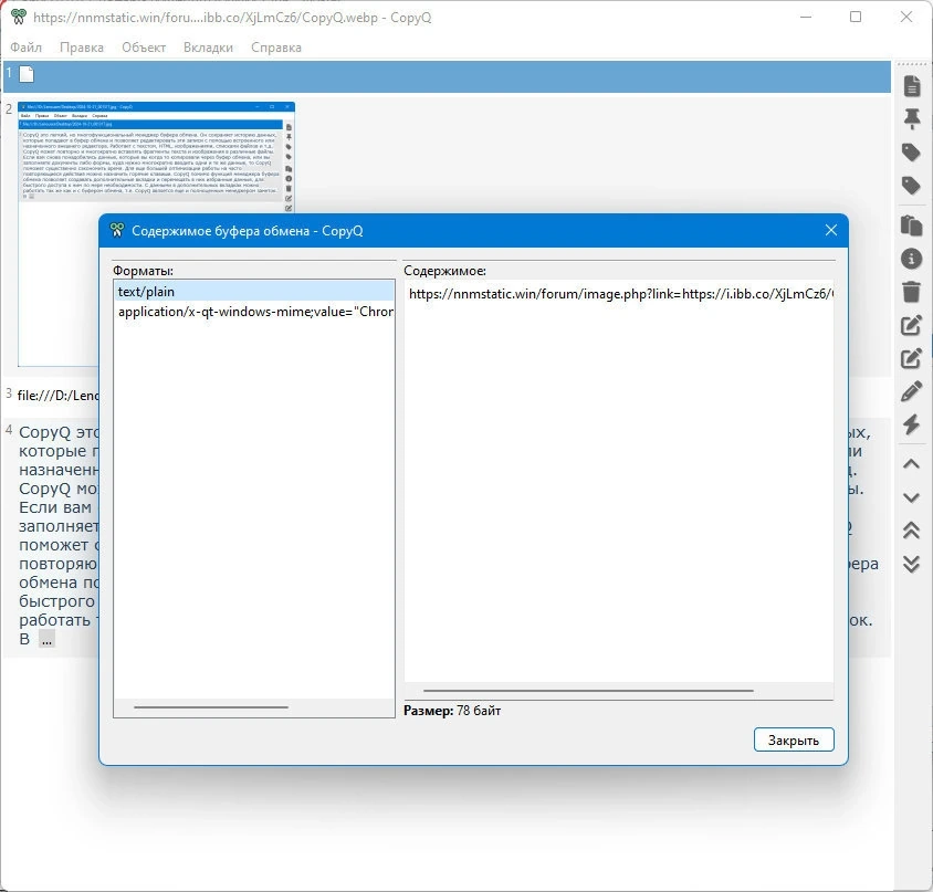 Менеджер буфера обмена CopyQ 9.1.0 + Portable — изображение 3