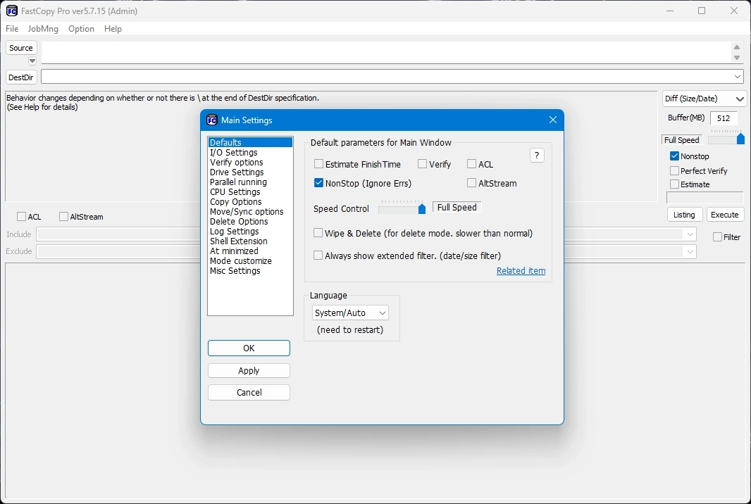 Копирование файлов и папок FastCopy Pro 5.7.15 Portable by FC Portables — изображение 3