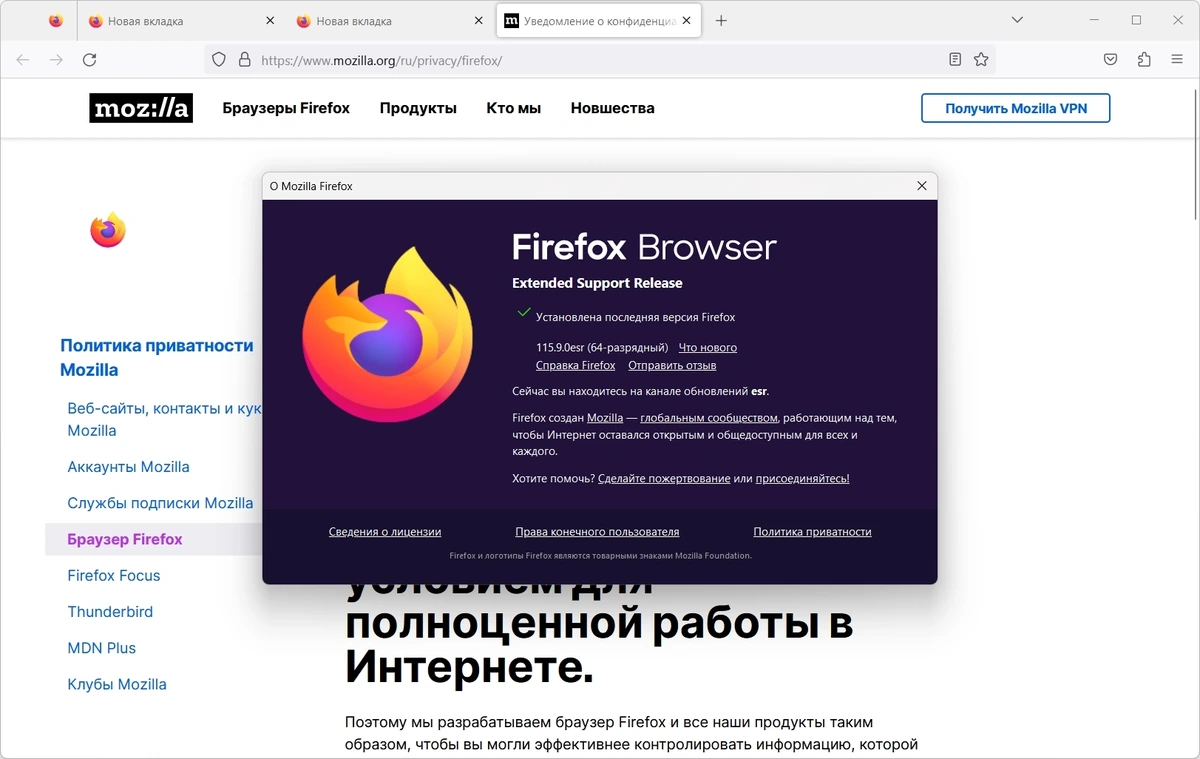 Firefox Browser ESR 115.9.0 Portable by PortableApps — изображение 3
