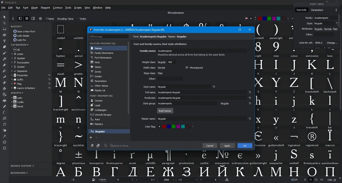 Редактор шрифтов FontLab 8.4.1.8926 — изображение 3