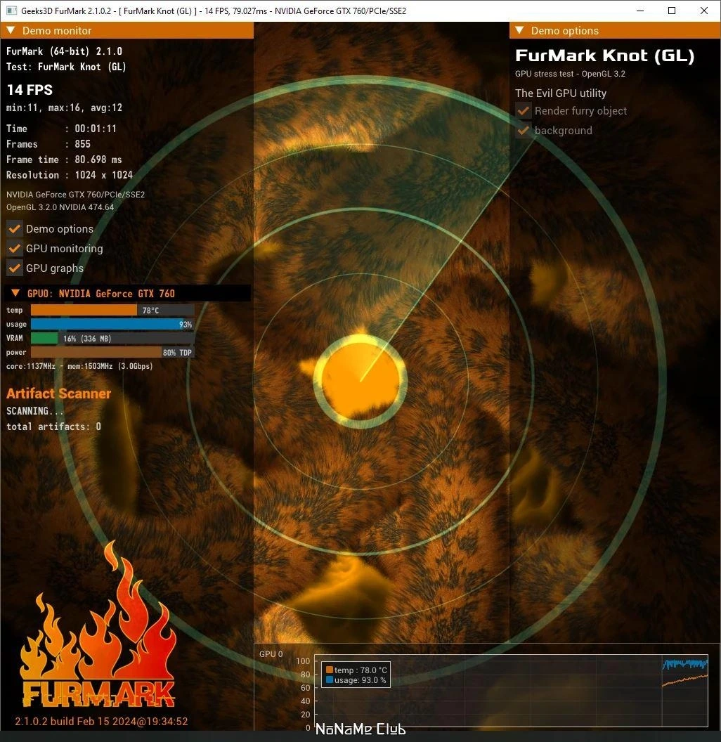 FurMark тестирование видеокарты 2.1.0.2 — изображение 3
