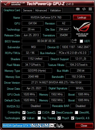 GPU-Z 2.41.0 + ASUS_ROG — изображение 3