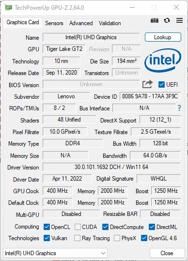 GPU-Z информация о видеокарте 2.64 Английская версия — изображение 3