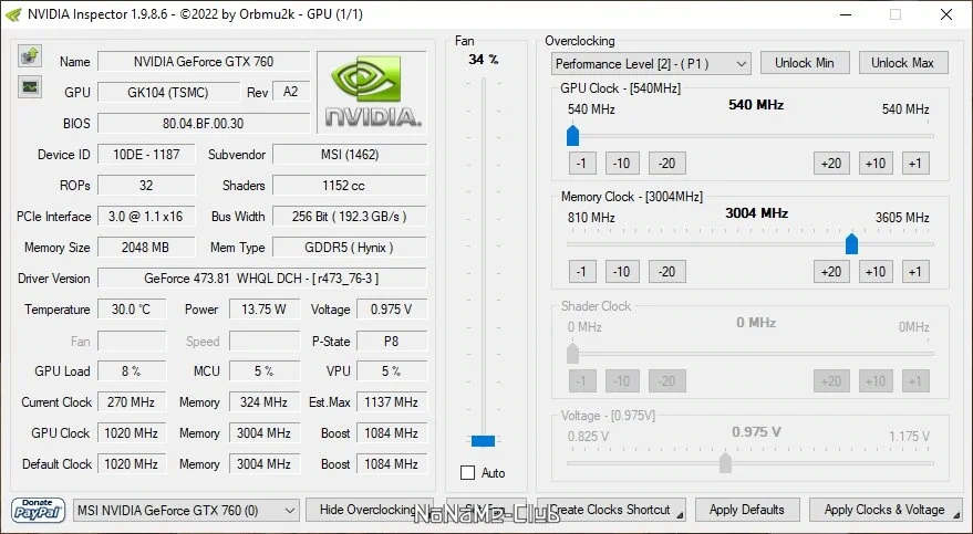 Характеристики видеокарты - NVIDIA Inspector 1.9.8.6 Beta — изображение 3