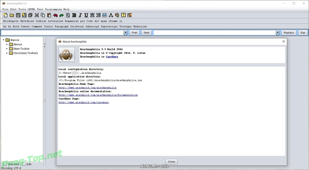 HTML редактор - Arachnophilia 5.5 Build 2944 — изображение 3