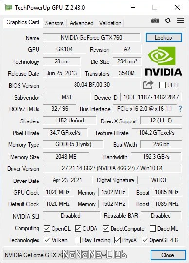 Инфа о видеокарте - GPU-Z 2.43.0 + ASUS_ROG — изображение 3