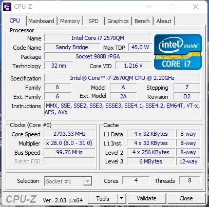 Информация о процессоре - CPU-Z 2.03.1 + Portable — изображение 3